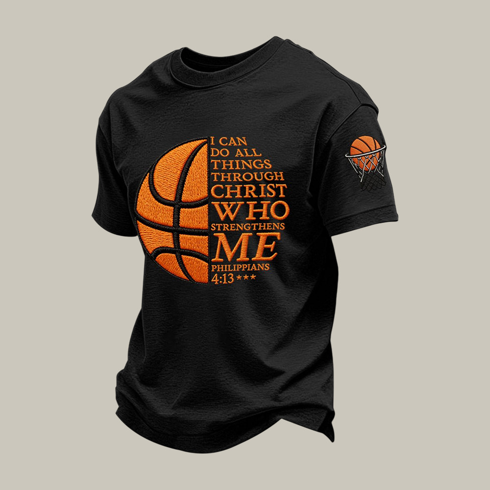 I Can Do All Things Through Christ Basketball T-Shirt Basketball Lover Shirt Gift For Father