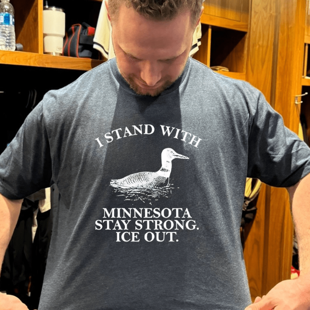 I Stand With Minnesota Stay Strong ICE Out Loon Silhouette Shirt Gifts For My Boyfriend