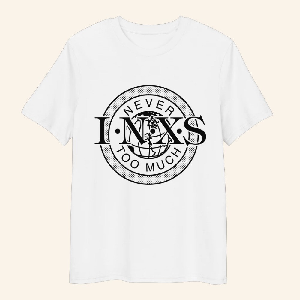 INXS Merch Never Too Much White T-Shirt Husband Christmas Gift Ideas