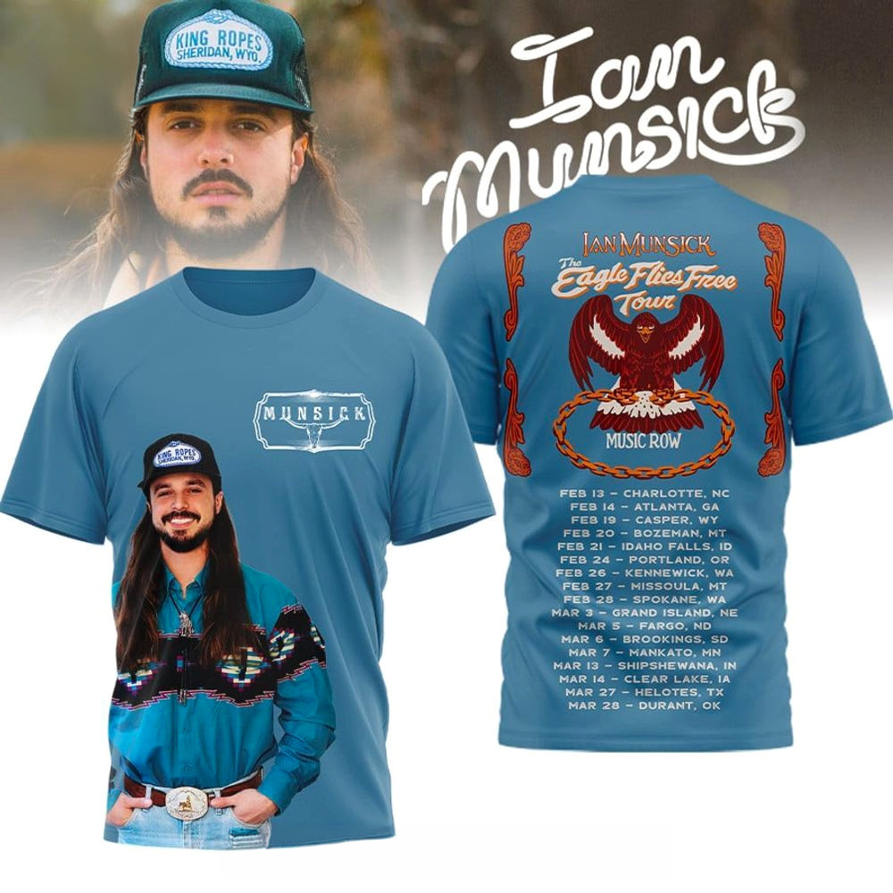 Ian Munsick The Eagle Flies Free Tour T-Shirt Ian Munsick Merch Gifts For Music Lovers