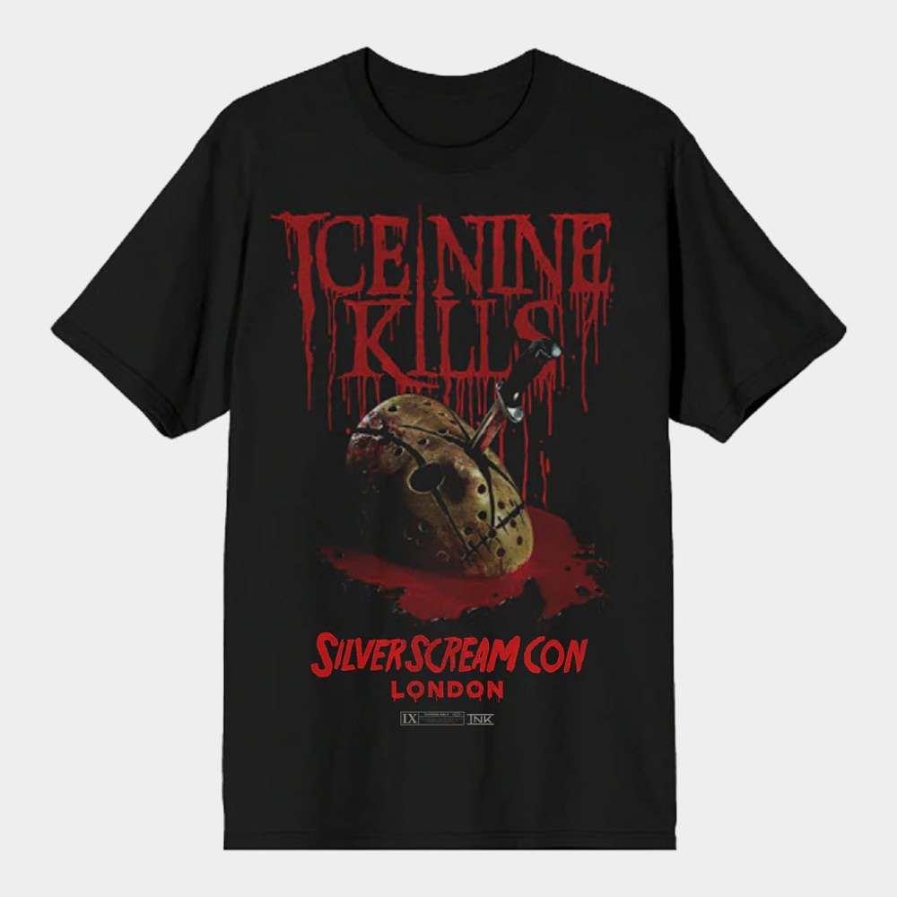 Ice Nine Kills Merch Silver Scream Con London T-Shirt Music Lover Gifts For Him