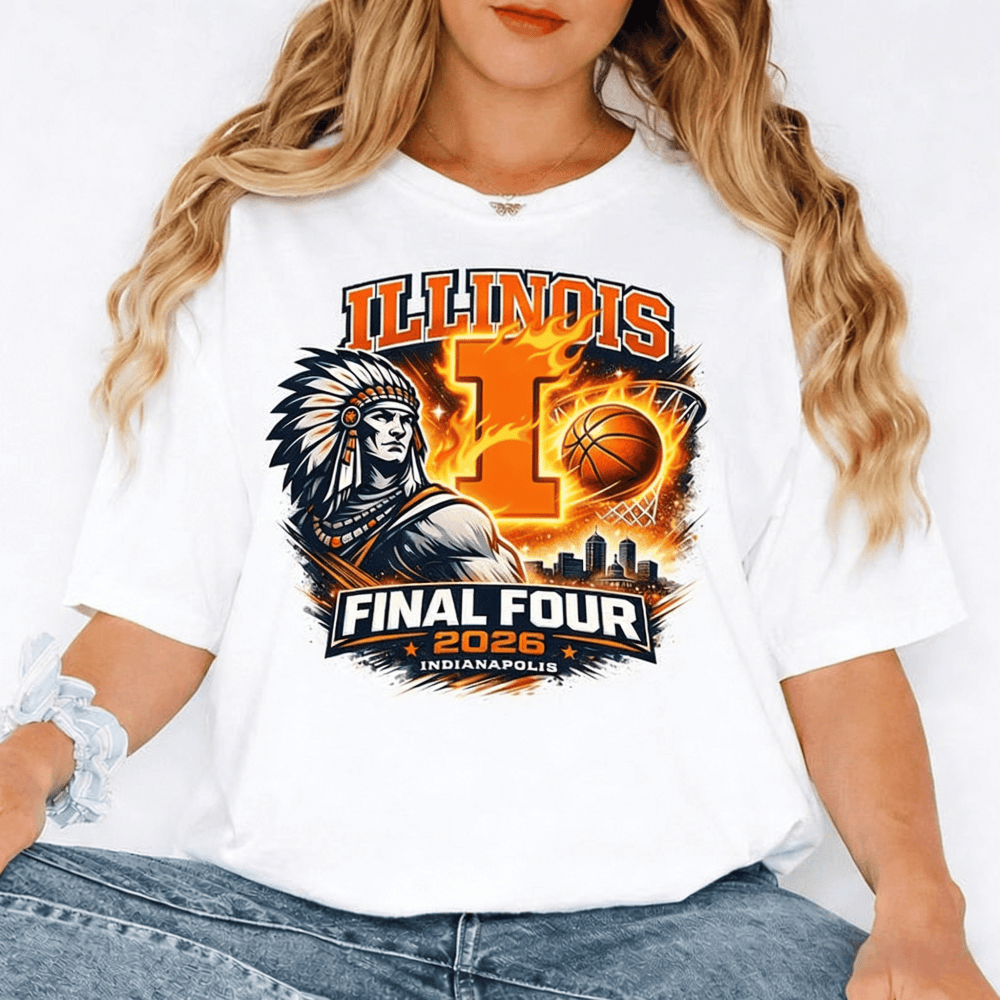 Illinois Fighting Illini 2026 Basketball Final Four T-Shirt March Madness Clothes Fan Gear