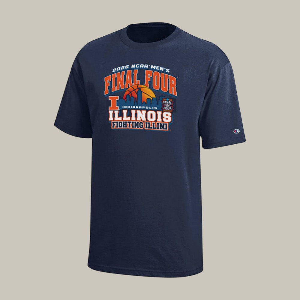 Illinois Fighting Illini 2026 NCAA Men's Final Four T-Shirt Basketball Clothes Fan Gift For Dad
