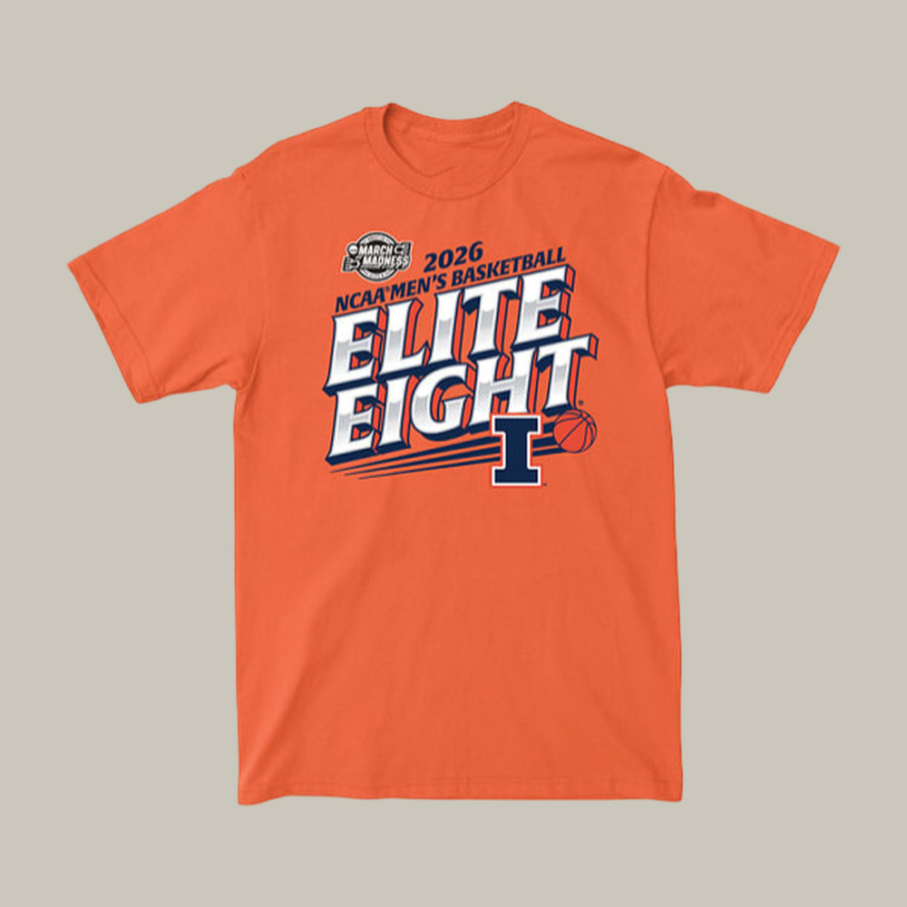 Illinois Fighting Illini NCAA Men's Basketball Elite Eight T-Shirt March Madness Clothes Gift For Husband