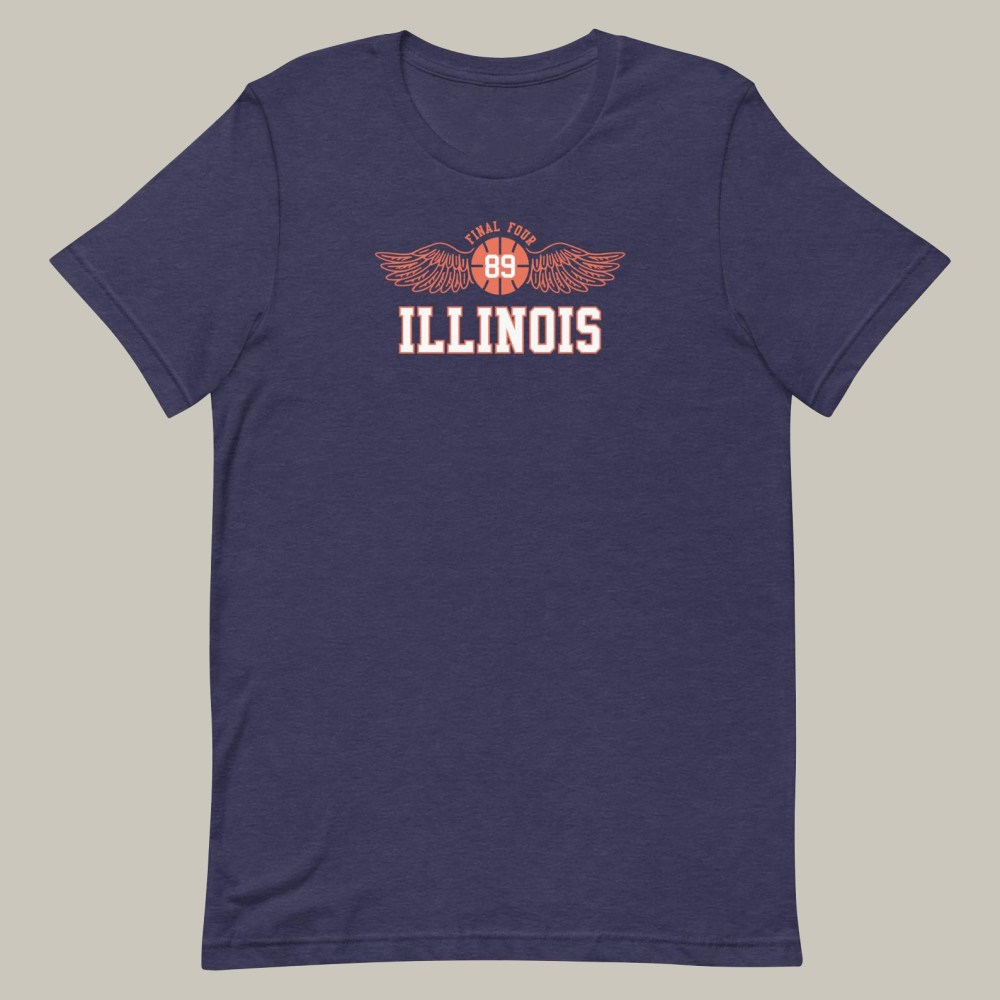 Illinois Final Four 89 T-Shirt Illinois Fighting Illini Clothes Basketball Lover Present