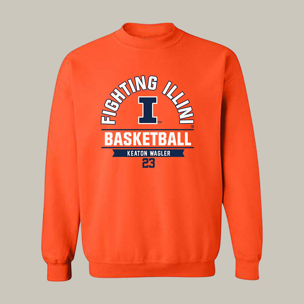 Illinois NCAA Men's Basketball Keaton Wagler Sweatshirt Basketball Apparel Game Day Gear
