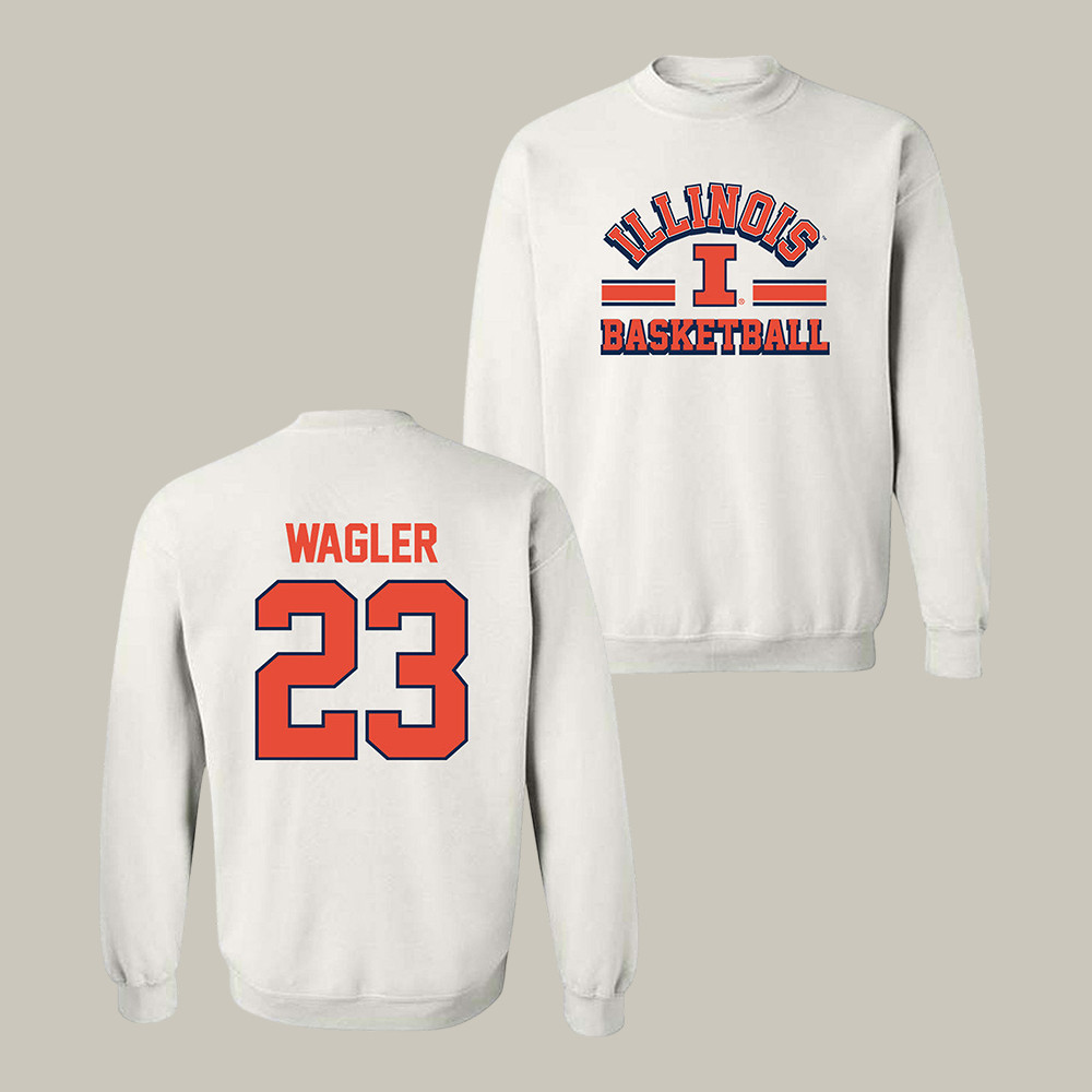 Illinois NCAA Men's Basketball Keaton Wagler Sweatshirt Illinois Fighting Illini Clothing
