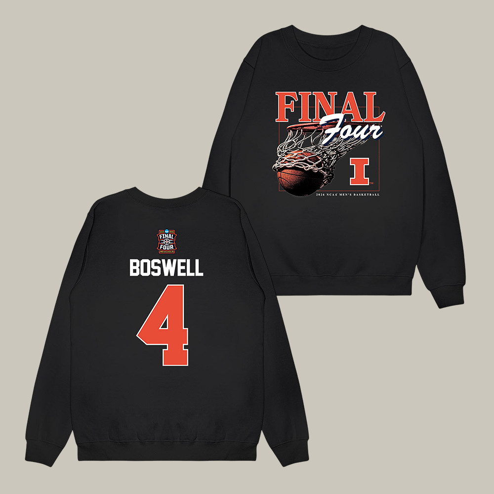 Illinois NCAA Men's Basketball Kylan Boswell Final Four Sweatshirt Illinois Fighting Illini Clothing