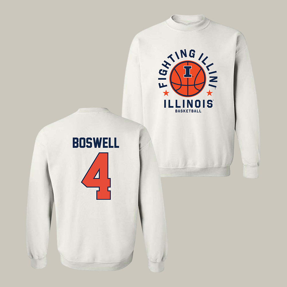 Illinois NCAA Men's Basketball Kylan Boswell Sweatshirt 2026 March Madness Apparel