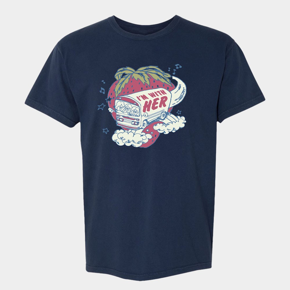 I'm With Her Merch Store Strawberry Bus T-Shirt Cool Gifts For Music Lovers