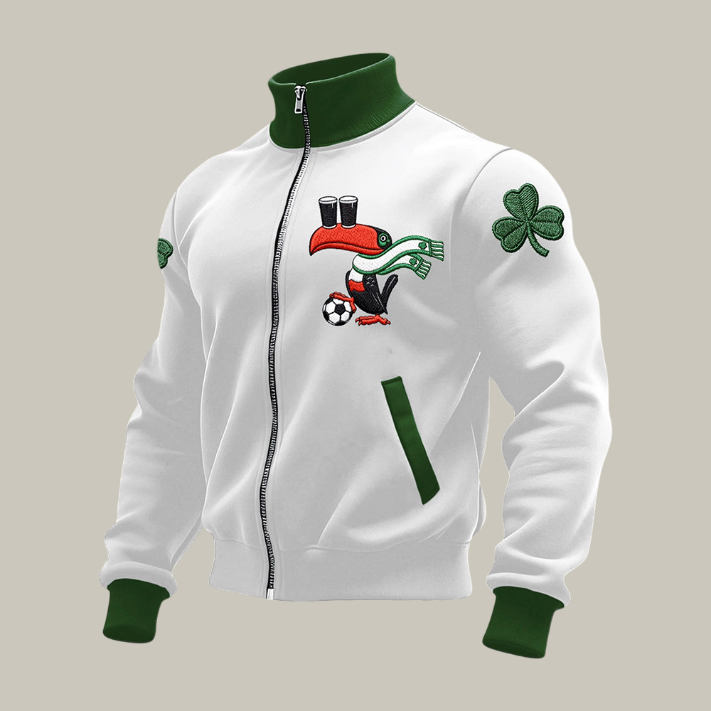 Ireland World Cup 2026 Shamrock Toucan Collar Jacket Ireland National Soccer Team Merch Fan Gear