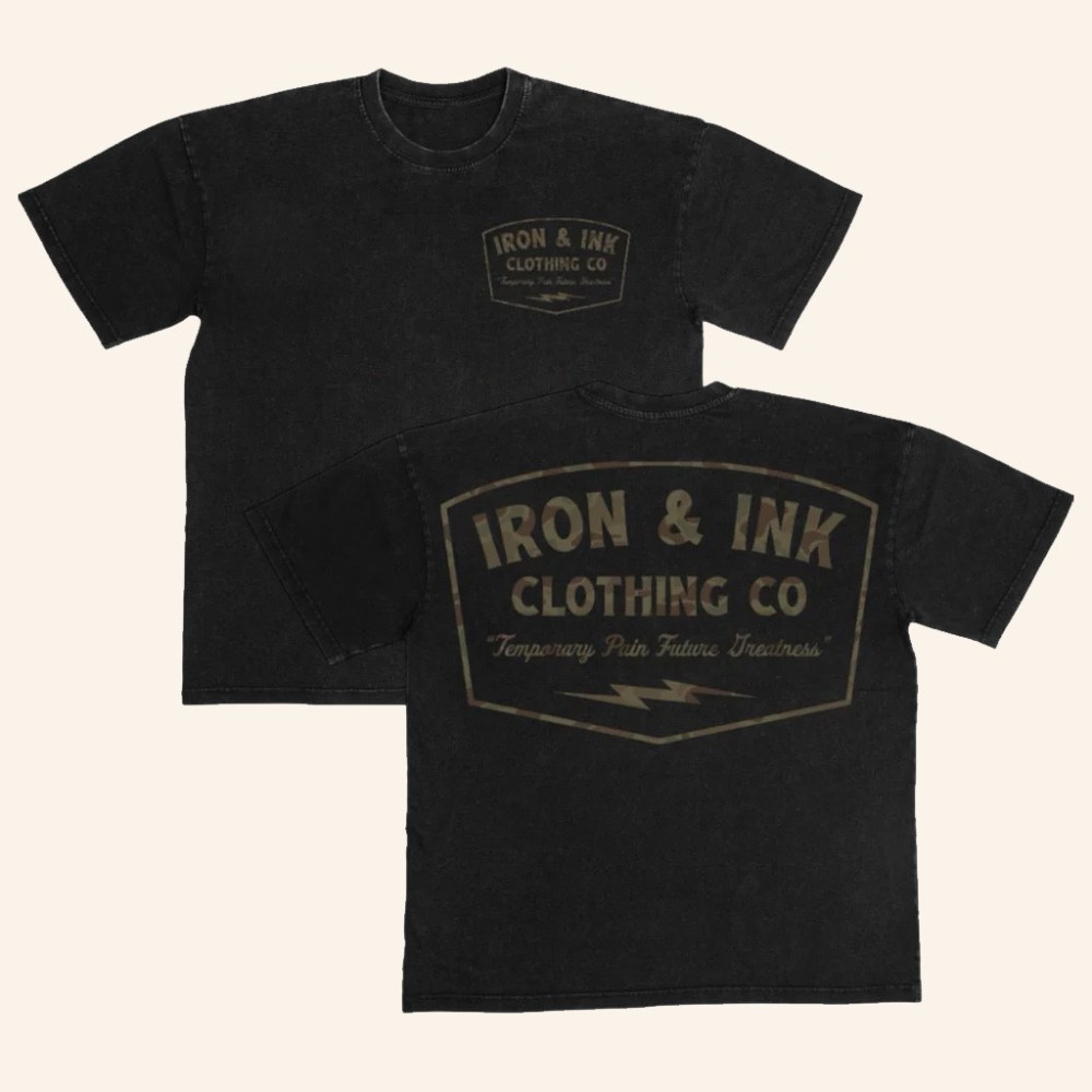 Iron And Ink Clothing Merch New Og Logo Camo Wash T-Shirt Christmas Present For Husband