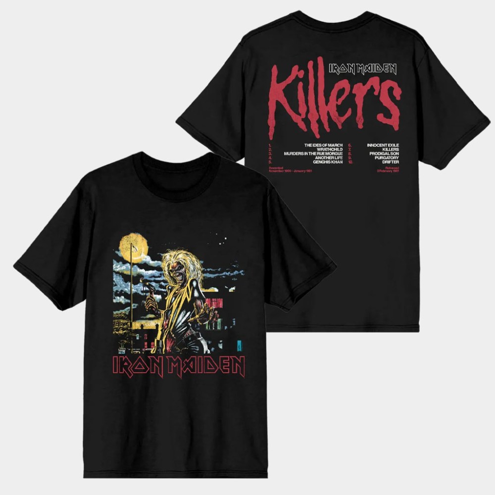 Iron Maiden Merch Killers 45 Tracklist T-Shirt Iron Maiden Shirt Presents For Music Lovers