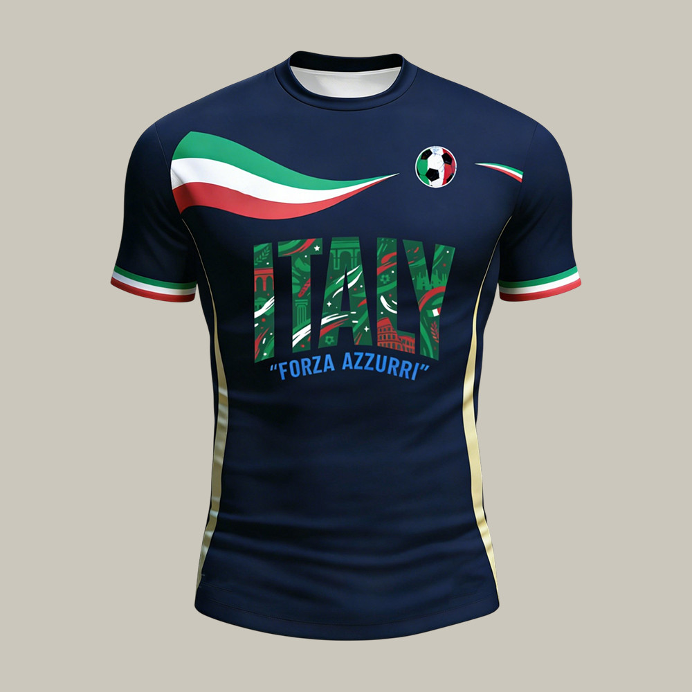 Italy FIFA World Cup Team T-Shirt Italy Soccer Fan Clothes Cool Gift For Father
