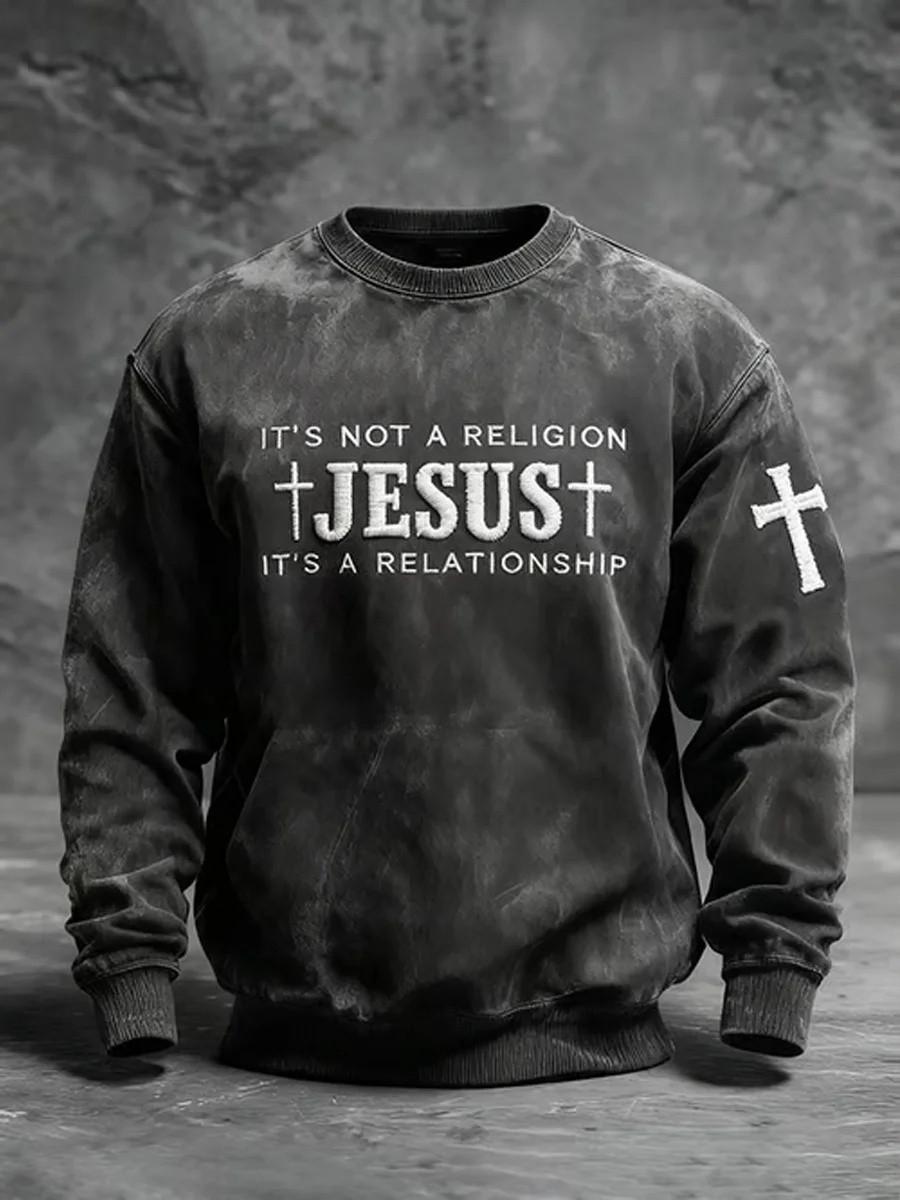 Its Not A Religion Its A Relationship Sweatshirt Men Jesus Shirts Faith Apparel Gift Ideas