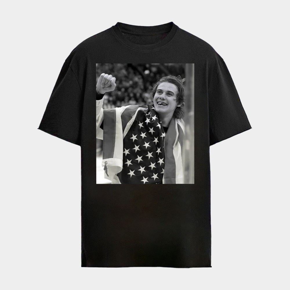 Jack Hughes Shirt USA Hockey Gold Medal Merch USA Olympic Champions Hockey Jack Hughes Flag Shirt