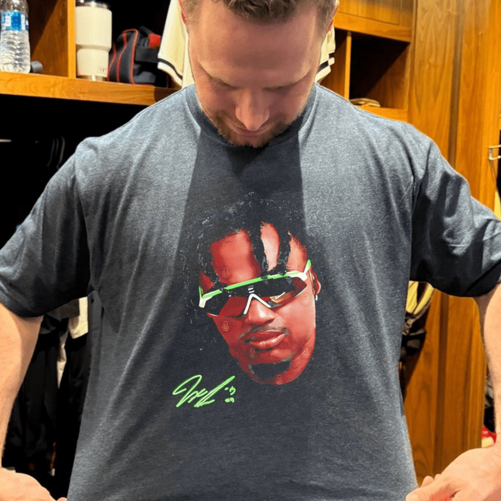 Jaxon Smith Njigba Seattle Seahawks Big Head Signature Graphic Shirt