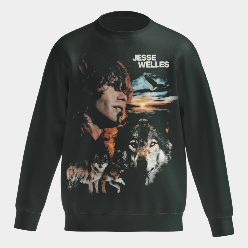 Jesse Welles Merch 2026 Jesse Welles Nature Crewneck Wolf Sweatshirt Gift For Fans