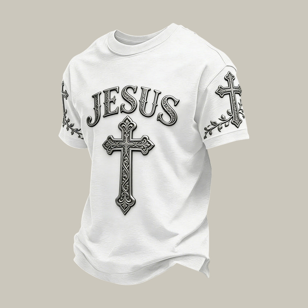 Jesus Faith Cross Graphic T-Shirt Faith In Jesus Shirt Present Idea For Husband