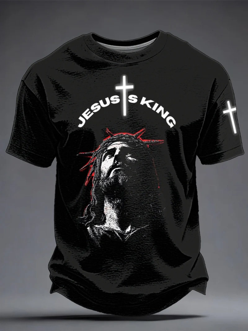 Jesus Is King T-Shirt Lion Of Judah Christian Faith Apparel Gift For Believers