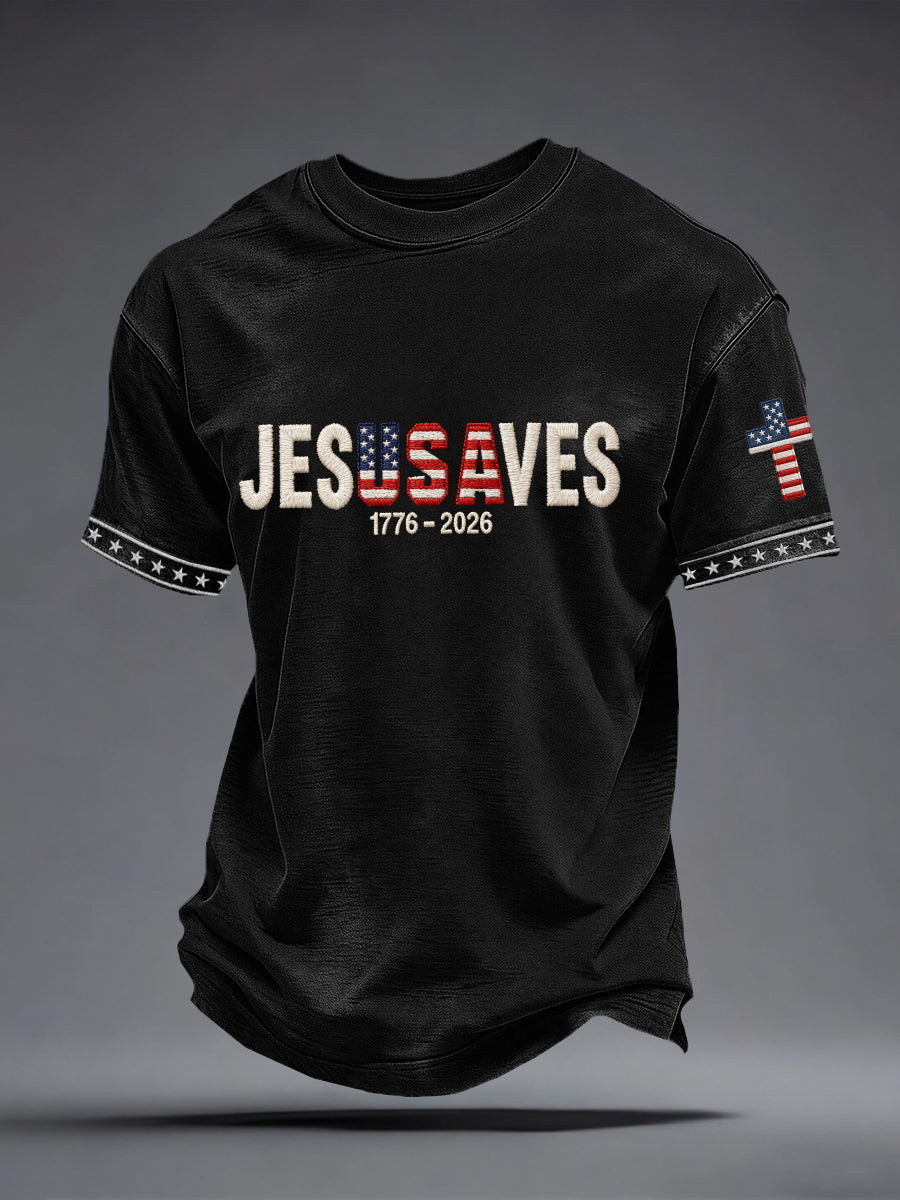 Jesus Save 1776 2026 T-Shirt American Patriot Clothing Patriotic Gifts For Him
