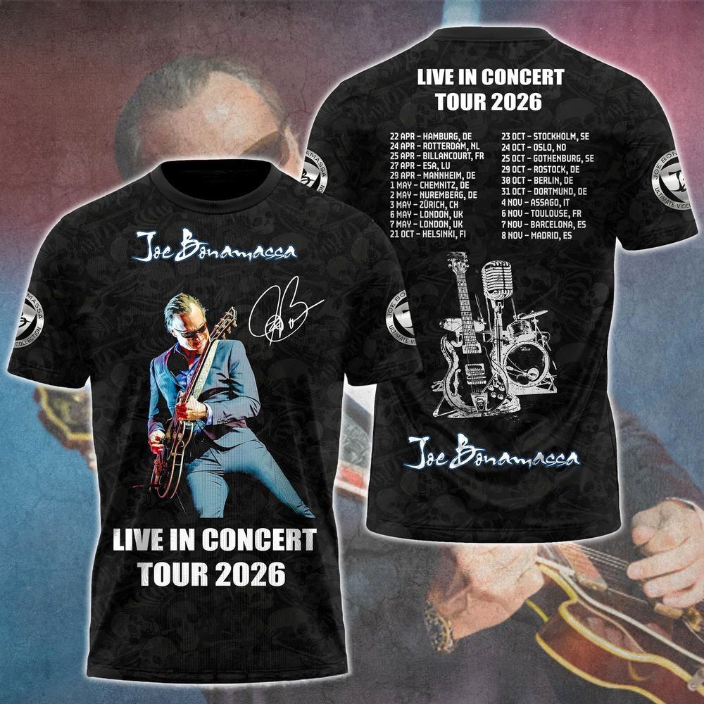 Joe Bonamassa Live In Concert Tour 2026 Shirt Joe Bonamassa Merch Gifts For Husband