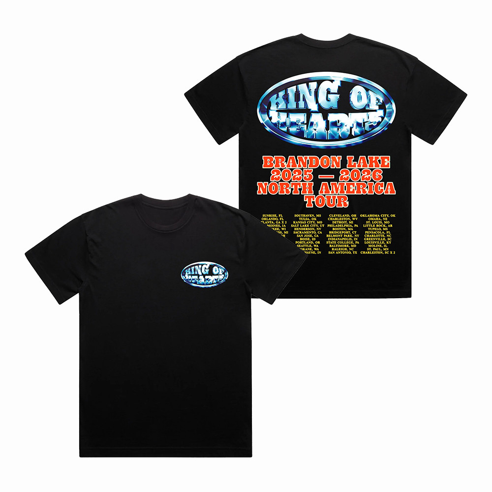 KOH Chrome Tour Brandon Lake T-Shirt King Of Hearts Shirt Brandon Lake Fans Gift
