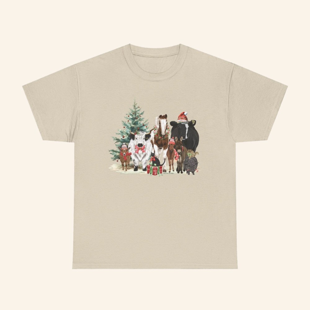Katie Van Slyke Merch Festive Farm T-Shirt Christmas Gift Ideas For Him