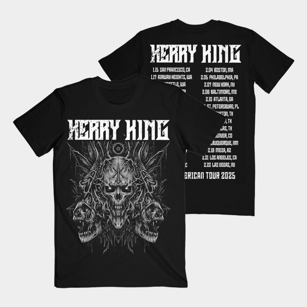 Kerry King Merch Multi Skull 25 ITIN T-Shirt Kerry King Shirt Gifts For Music Enthusiasts