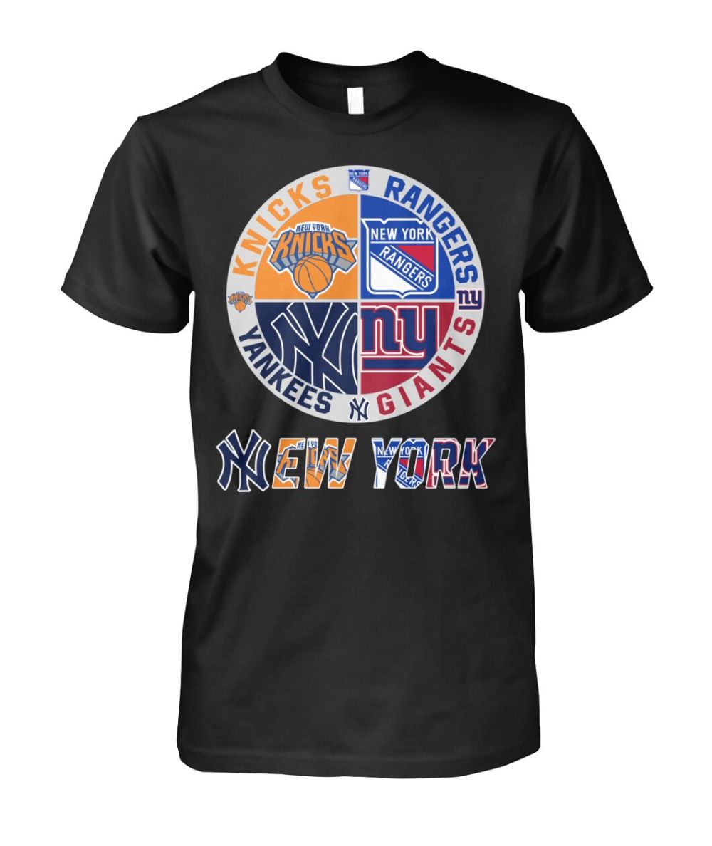 Kicks Rangers Yankees Giants New York T-Shirt New York Sports Team Mashup Clothes Gift Ideas
