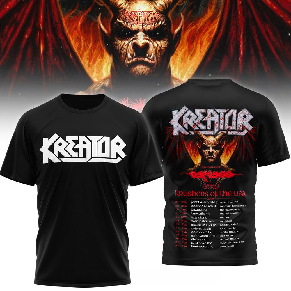 Kreator Krushers Of The USA 2026 T-Shirt Kreator Merch Gifts For Band Fans