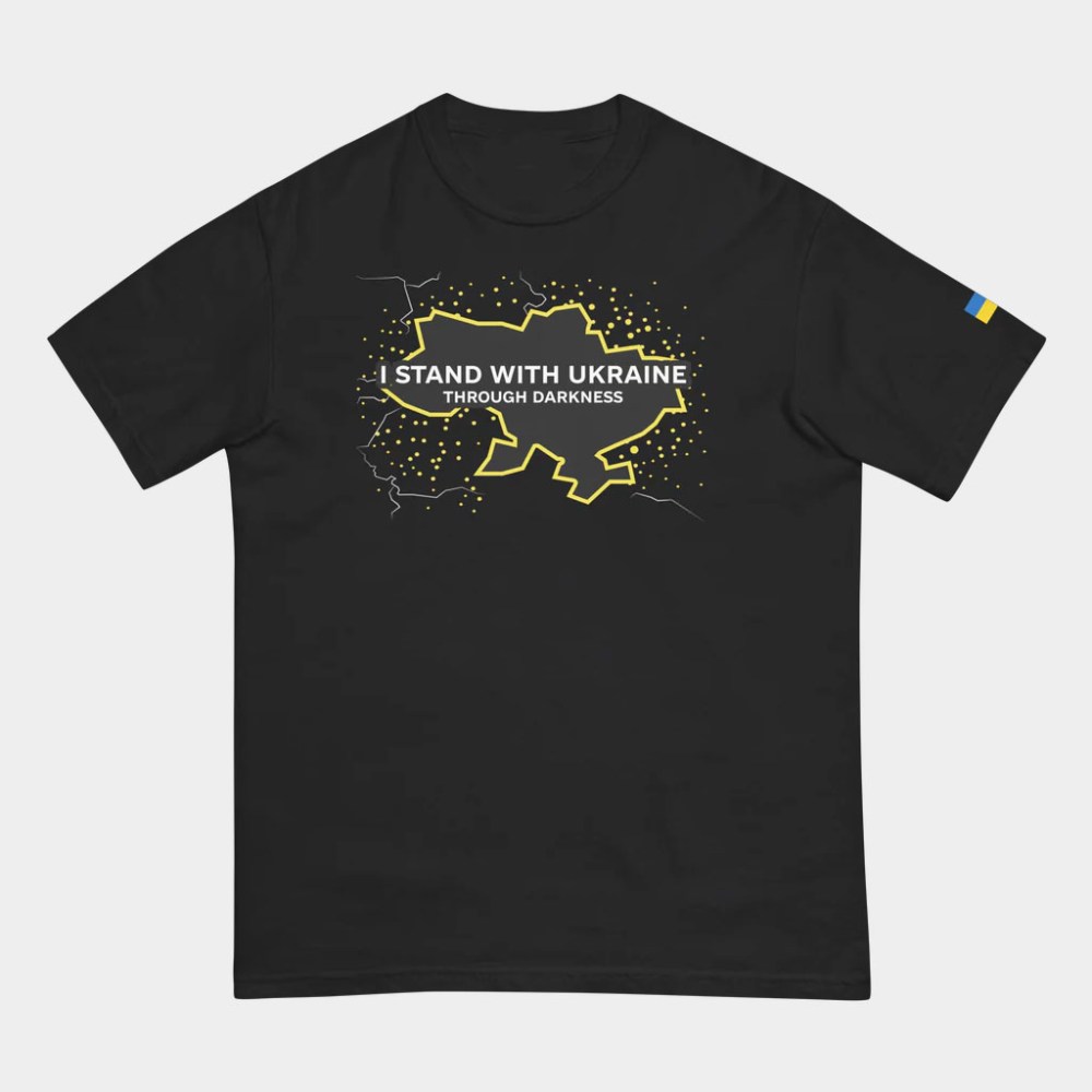 Kyiv Independent Merch I Stand With Ukraine Through Darkness T-Shirt Gifts For Dad