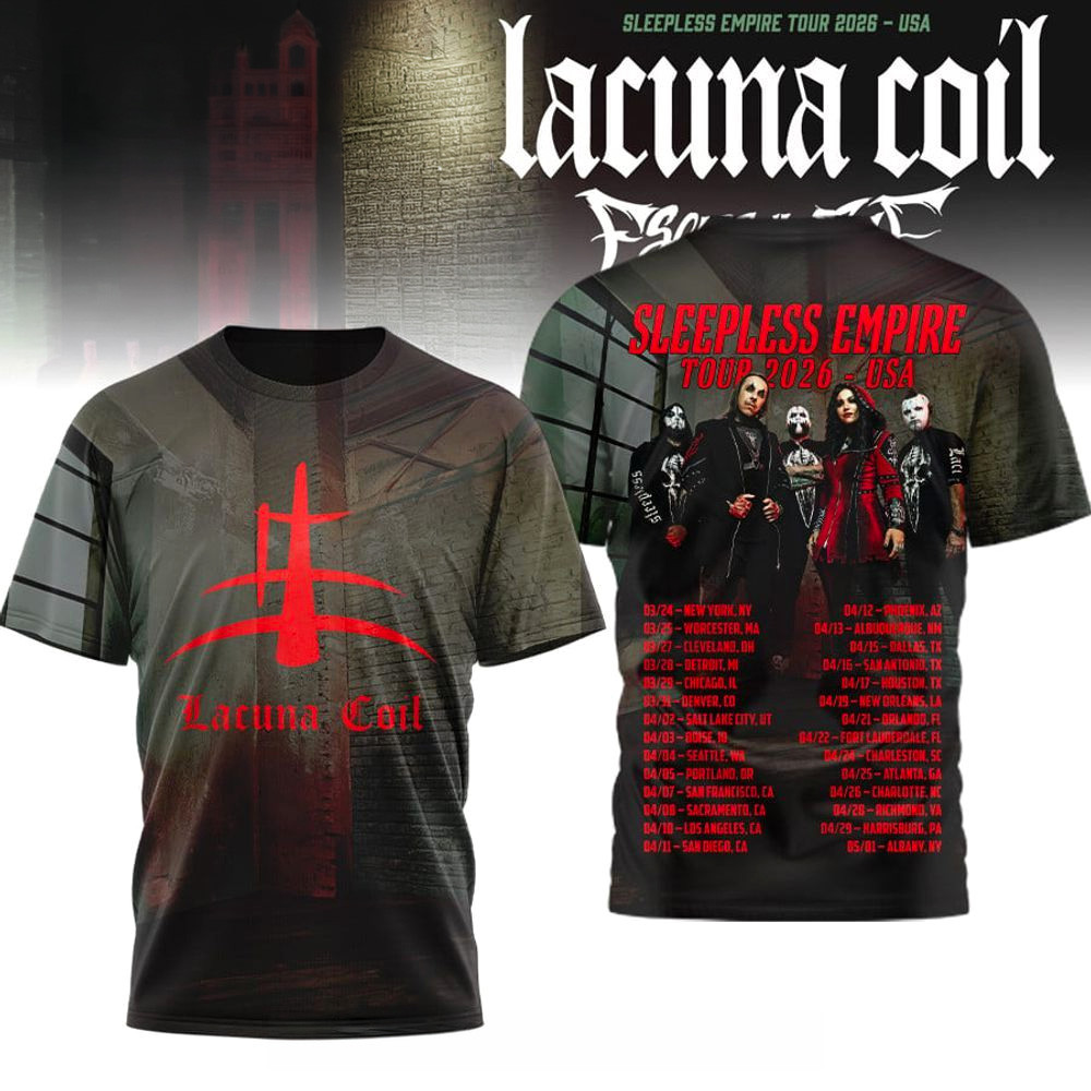 Lacuna Coil Sleepless Empire Tour 2026 USA Shirt Lacuna Coil Merch Gifts For Band Fans