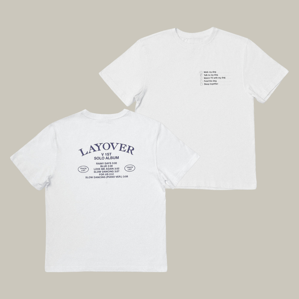 Layover V 1St Solo Album BTS T-Shirt Kpop Music Apparel Unique Gift For Army