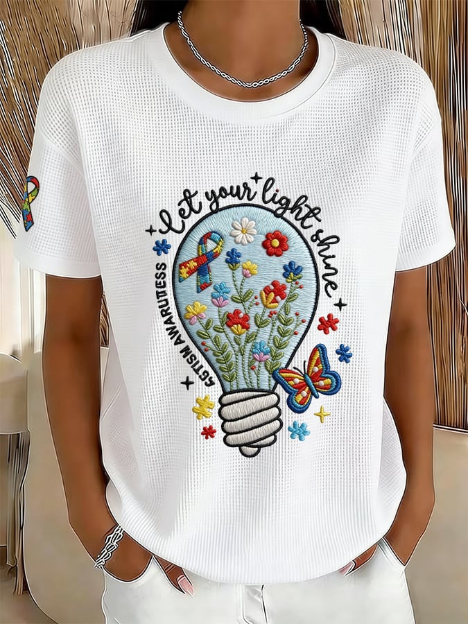 Let Your Light Shine T-Shirt Autism Awareness Clothing Gift For Supporters