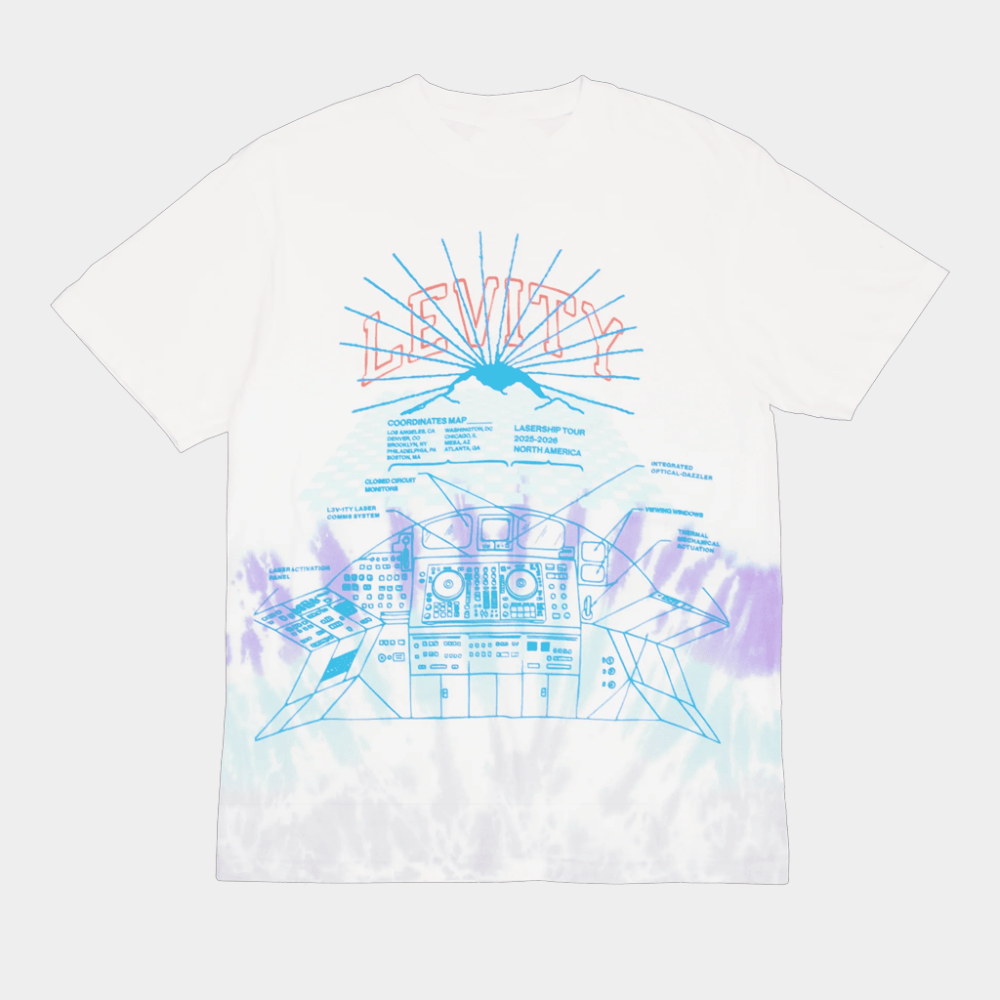 Levity Merch Lasership Tour Control Panel Tee In Flood Tie Dye T-Shirt Gifts For Fans