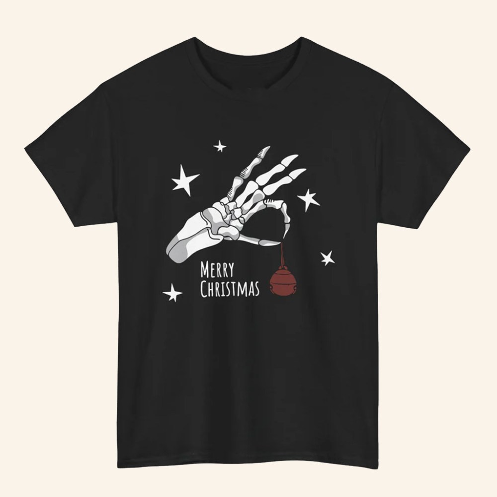 MWMH Merch Skeleton Ornament Merry Christmas T-Shirt Xmas Gifts Ideas For Friends
