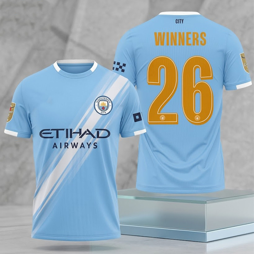 Manchester City Carabao Cup 2026 Winners Jersey Soccer Clothes Father's Day Gift For Him