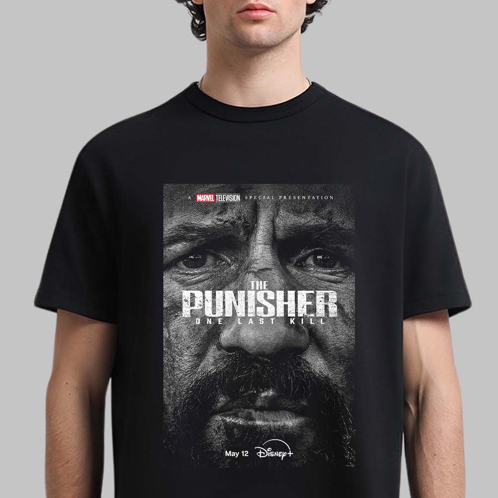 Marvel The Punisher One Last Kill T-Shirt Frank Castle Portrait Shirt Best Gift For Huge Fans