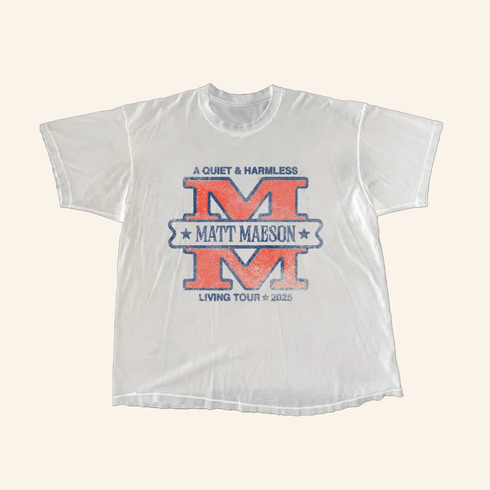 Matt Maeson Merch Collegiate MM Living Tour 2025 T-Shirt Dad Christmas Gifts