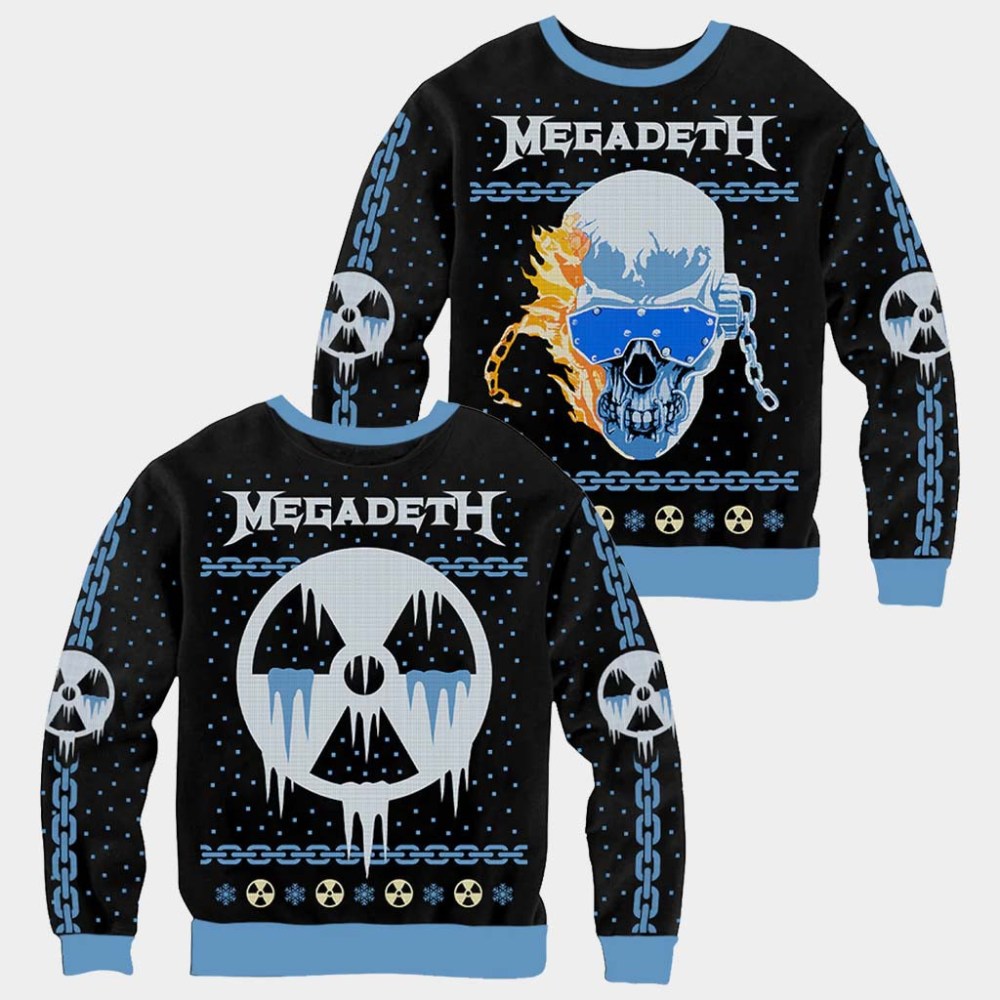 Megadeth Merch Vic Holiday Sweatshirt Megadeth Apparel Gifts For Band Fans