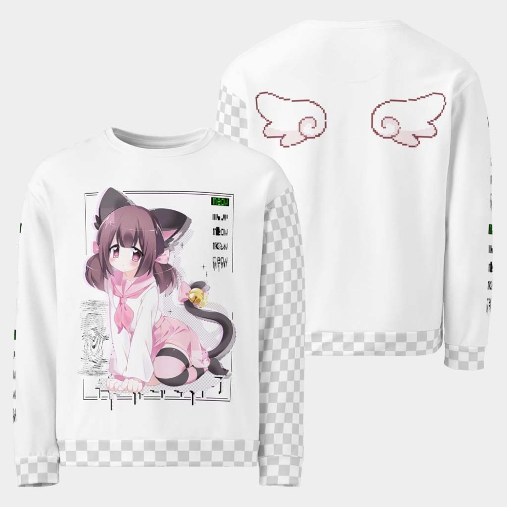 Meowbah Merch Cyber Neko Sweatshirt Birthday Present For Sister