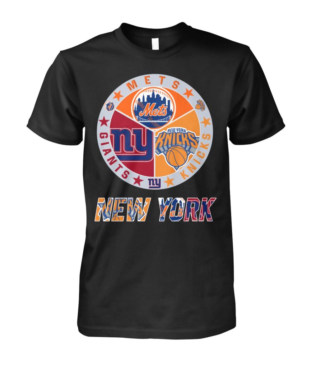 Mets Giants Knicks New York T-Shirt New York Sports Team Mashup Logo Clothes Birthday Gift For Fans