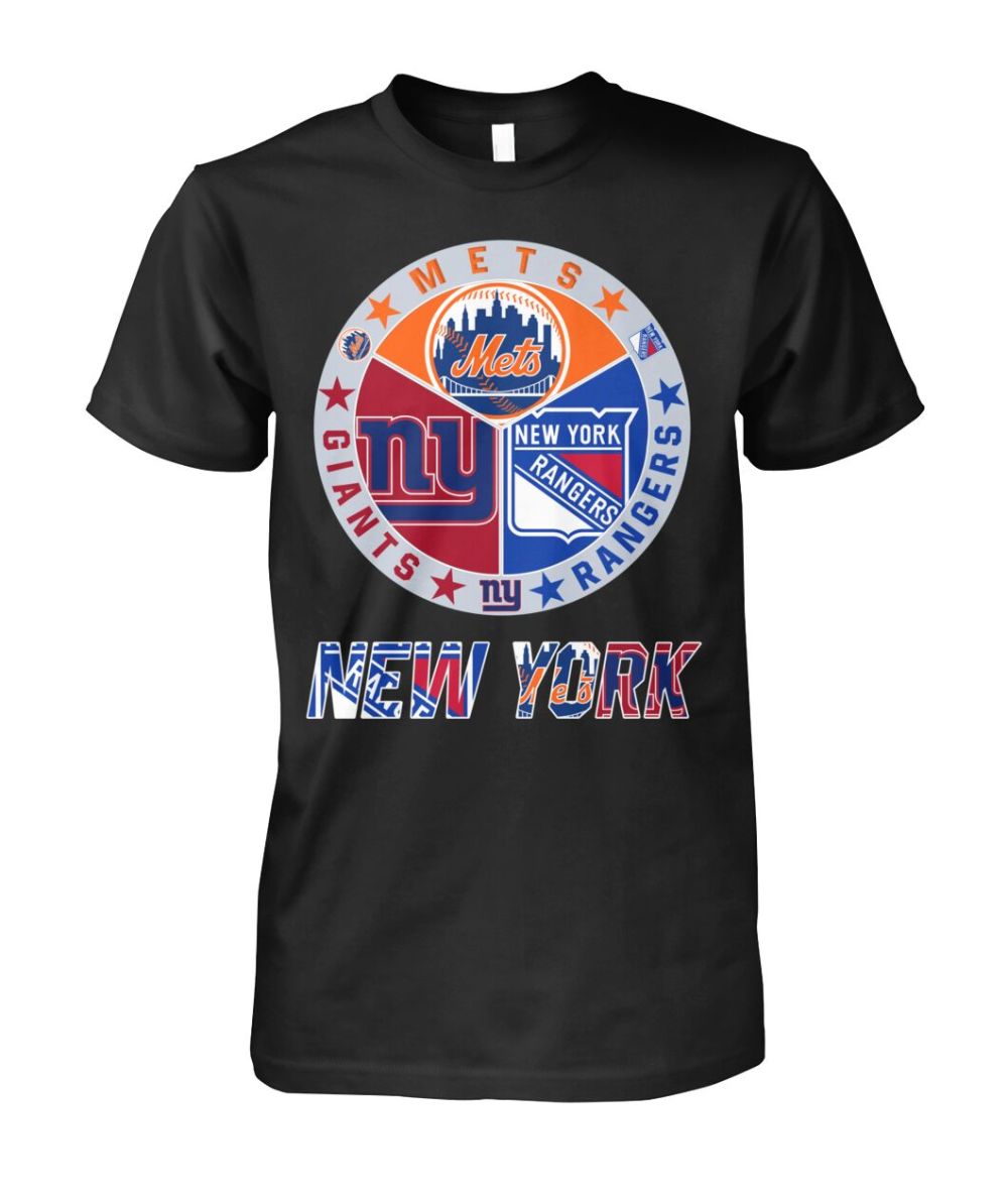 Mets Giants Rangers Sport T-Shirt New York Sports Team Mashup Logo Clothes Good Gift For Him