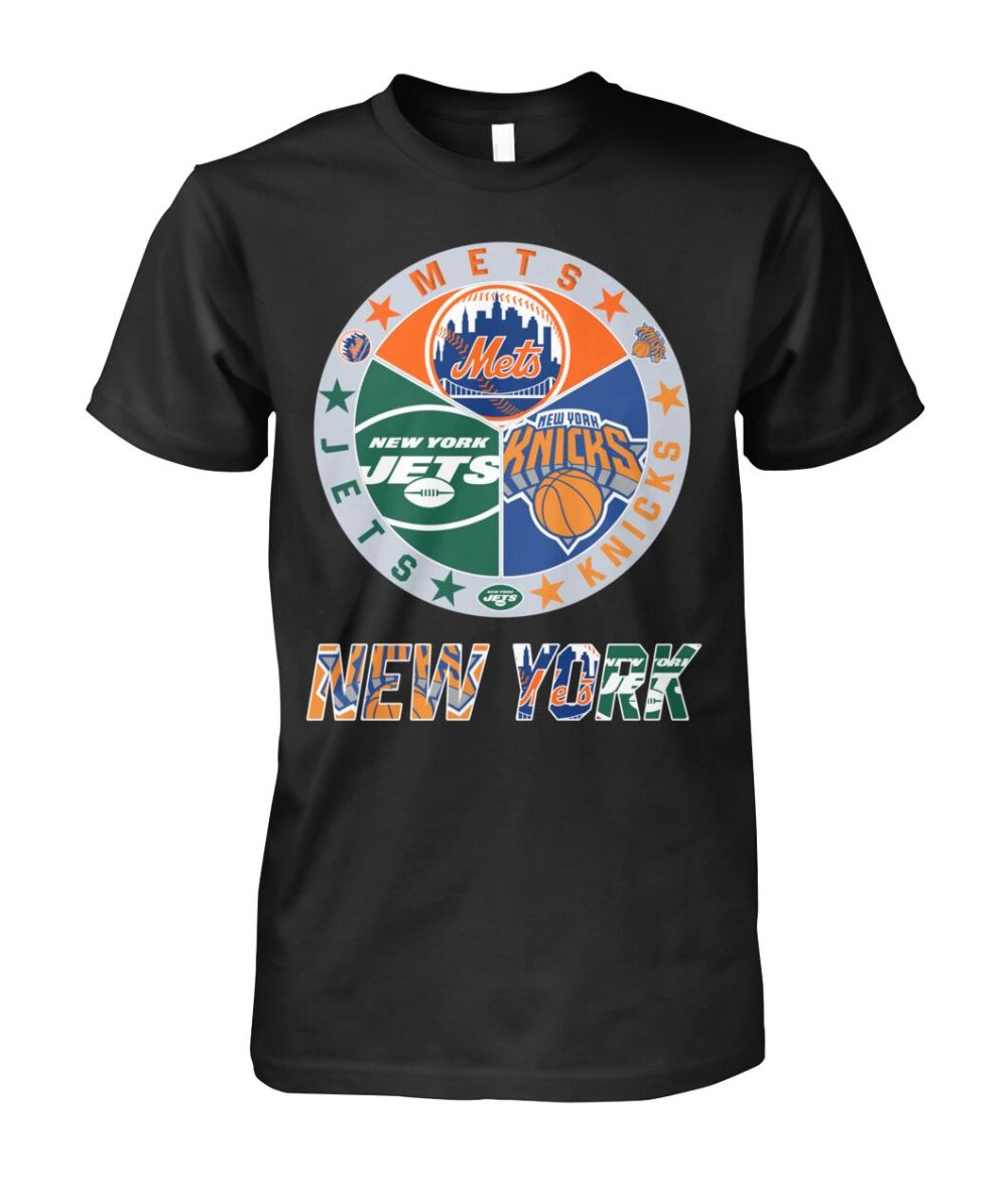 Mets Jets Knicks New York T-Shirt New York Sports Team Mashup Logo Clothes Present For Him