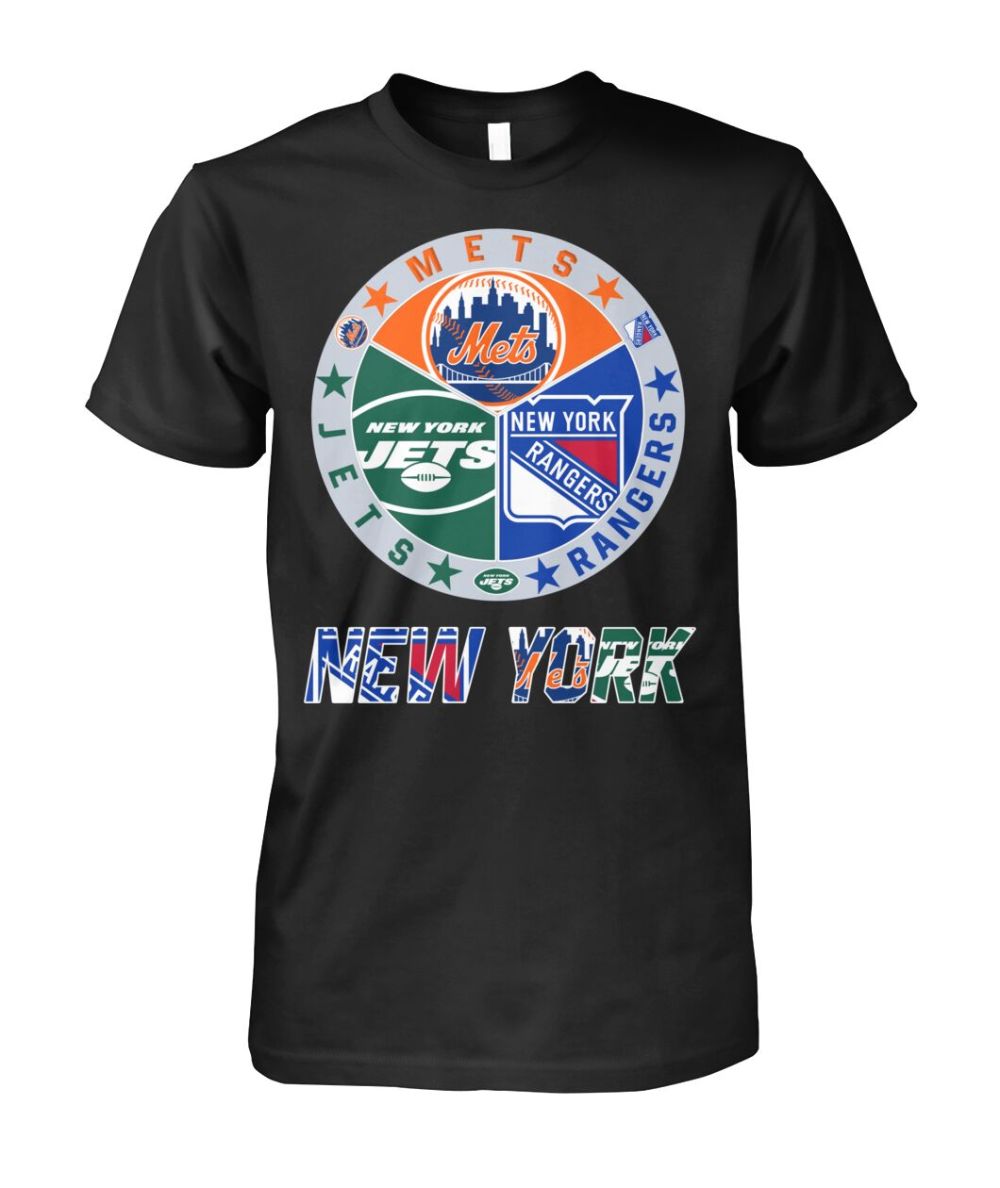 Mets Jets Rangers New York Sports T-Shirt New York Sports Team Mashup Logo Shirt Gift For Boyfriend