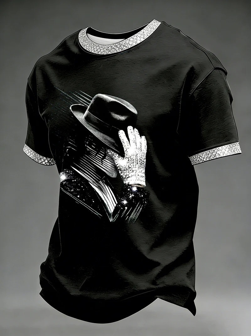 Michael Jackson Glitter Glove T-Shirt King Of Pop Tribute Clothing Michael Jackson Fan Gift