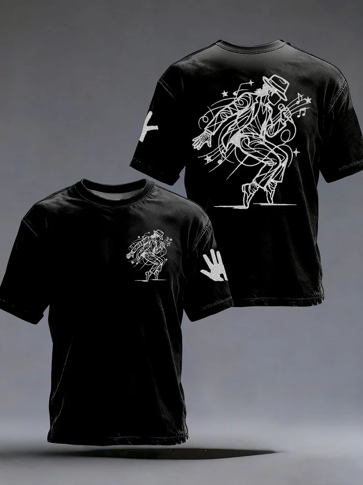 Michael Jackson Line Art Moonwalk T-Shirt Music Legend Clothing Gift For MJ Fans