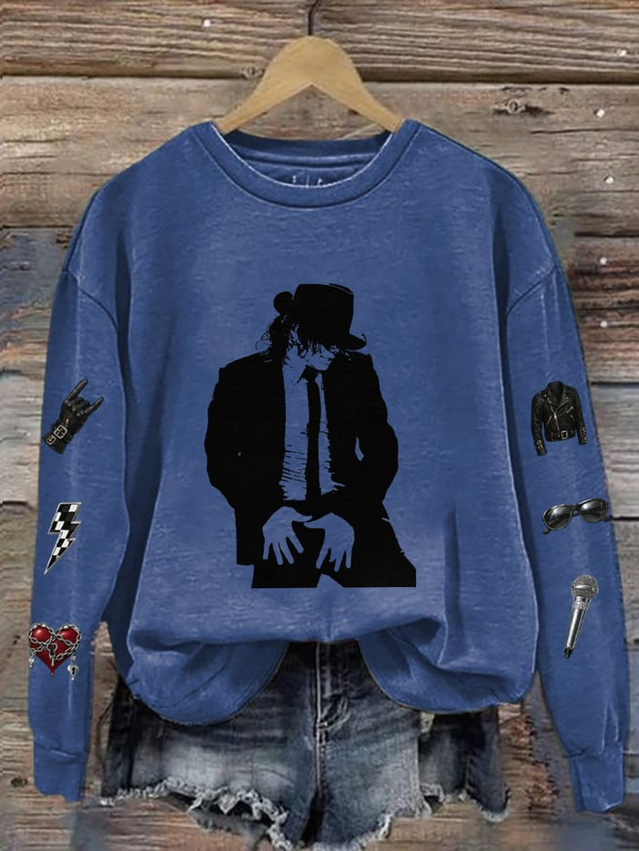 Michael Jackson Silhouette Sweatshirt King Of Pop Tribute Clothing Gift For Fans