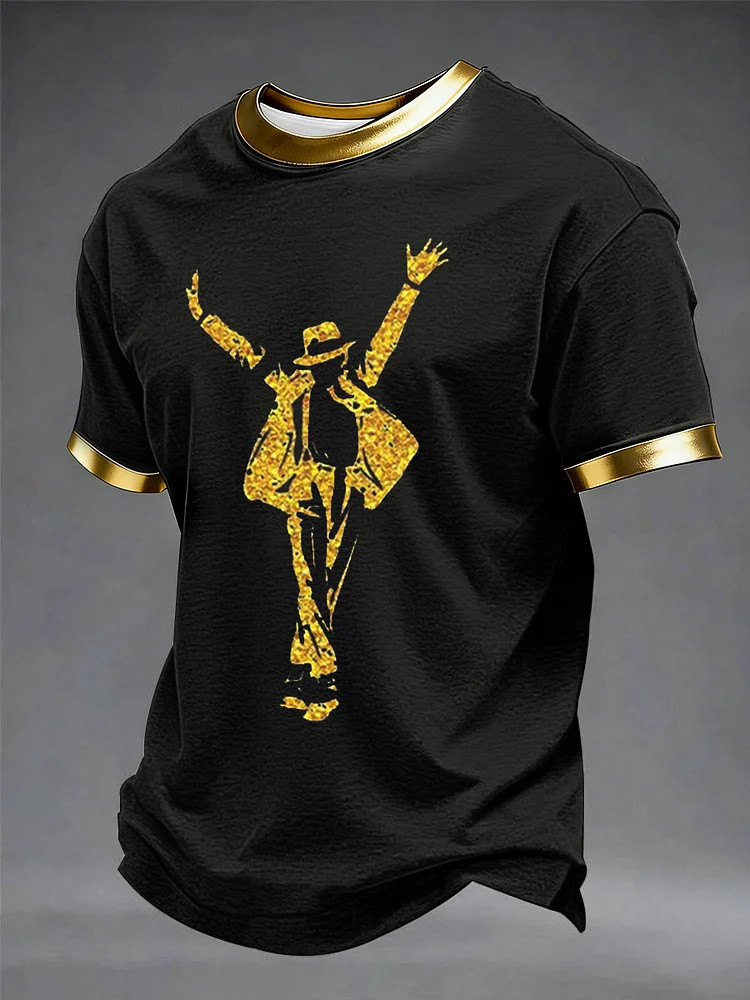 Michael Jackson T-Shirt King Of Pop Gold Detail Clothing Gift For MJ Fans
